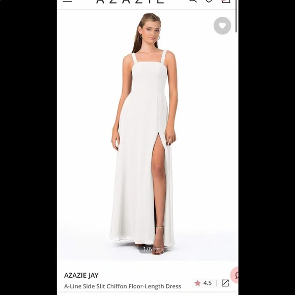 Azazie | Dresses | Azazie Jay White Bridesmaid Dress | Poshmark